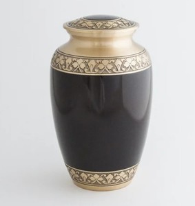 Urnes de crémation en laiton de frontière de conception en relief de couleur bleue pour les cendres adultes humaines urne commémorative de crémation pour les cendres humaines - Product Image 4