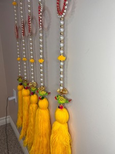 Colgantes de decoración de pared de diseño Floral con borla, loro y brazalete, decoración festiva India para bodas, Diwali, Año Nuevo, uso doméstico - Product Image 5