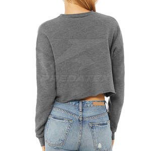 เสื้อครอปผ้าฝ้าย100% แขนยาวแห้งเร็วและเป็นมิตรต่อสิ่งแวดล้อมสำหรับผู้หญิง - Product Image 5