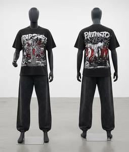 Créez votre propre t-shirt rétro streetwear |   100% coton jersey |   Confort respirant et écologique |   Maquette gratuite |   Pas de MOQ Casual - Product Image 4