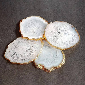 Posavasos de ágata-Posavasos de ágata blanca natural al por mayor Posavasos de bebida elegante artesanal de piedra semipreciosa a granel - Product Image 5