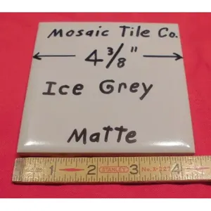 วินเทจ * น้ำแข็งสีเทาอ่อน * เคลือบเซรามิก4-3/8 "กระเบื้องโมเสคกระเบื้องสี่เหลี่ยม Co. Nos สำหรับซูเปอร์มาร์เก็ตลานห้องนอนห้องนั่งเล่น - Product Image 1