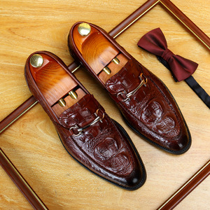 Chaussures pour hommes originales de créateur, à semelle épaisse, à tige haute, avec fermeture éclair, en cuir de vache véritable, chaussures habillées pour hommes, style rétro, grande tête - Product Image 6