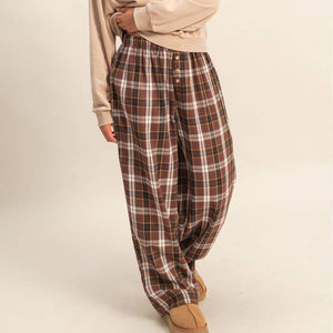 Pantalon de survêtement décontracté en coton pour femme, taille mi-haute élastique, coupe ample, coupe large, coupe-vent, écologique, pour l'hiver - Product Image 3