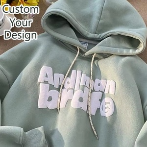 Sudadera con capucha lavada Vintage de alta calidad, ropa de calle, logotipo personalizado, sudaderas con capucha con serigrafía desteñida y lavado ácido de peso pesado - Product Image 3