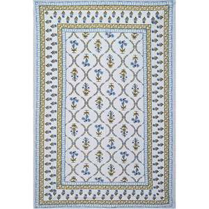 Turquoise Blue Floral 180 TC Cotton Single Bedsheet with 1 Pillow Cover Classic <b>King</b> <b>Size</b> 3-Piece Set (BSB1104) - Product Image 3