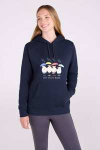 Best Quality <b>Top</b> Selling <b>Navy</b> Oversized <b>Women's</b> Drop Shoulder Printed Relaxed Fit Hoodie Anti-Wrinkle Breathable 100% Front - Product Image 4