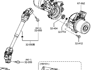Junta de Eje Intermedio de Dirección B45A32AB0A para Mazda 3,6 SkyActiv BM, BN, GJ, GL, Piezas Originales - Product Image 4