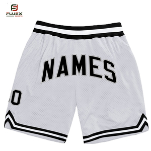 Short de survêtement personnalisé vintage 100% polyester pour hommes Short de gym en maille solide Broderie en mousse Impression bouffante Cordon de serrage Fitness Running - Product Image 3