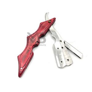 มีดโกนหนวดทรงตรงแบบใหม่สำหรับผู้ชาย ด้ามไม้กุหลาบอย่างดี พร้อมใบมีดขัดเงา มีดโกนสำหรับช่างตัดผม ใบมีดเดี่ยว - Product Image 2