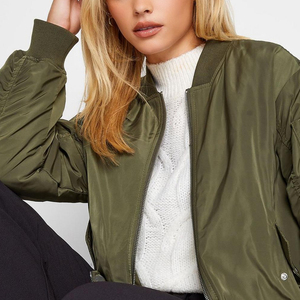 Veste bomber longue respirante de couleur unie pour femmes - Meilleure qualité fabriquée dans les meilleurs matériaux - Product Image 4