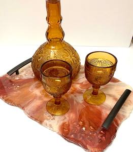 Plateau en résine époxy Plateau artistique fait main pour bijoux Bougies et décoration Plateau décoratif moderne pour cuisine Salle de bain ou cadeaux - Product Image 2