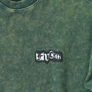 Sudadera informal de invierno de gran tamaño con hombros caídos y lavado ácido de algodón 100% personalizada para hombre, Jersey desgastado con diamantes de imitación - Product Image 5