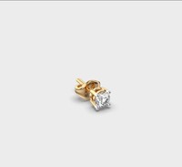 Boucles d'oreilles solitaires en diamant rond cultivé en laboratoire certifié IGI, or jaune/blanc/rose 14 carats