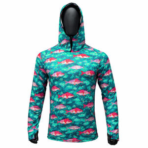 Hoodie de pêche personnalisé à manches longues avec imprimé poisson, protection UV, léger, pour activités de plein air - Product Image 1