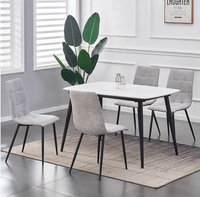 Ensemble de table à manger de qualité supérieure avec 4 chaises confortables en similicuir pour restaurants ensemble de chaises de salon de cuisine