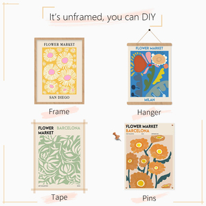 Conjunto de imágenes estéticas modernas minimalistas abstractas de mediados de siglo, póster de museo, flores, señal de mercado, <span class=keywords><strong>arte</strong></span> de pared contemporáneo - Product Image 6