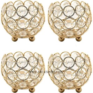 Design attrayant grand chandelier de table support votif forme ronde métal et cristal intérieur décor à la maison votive de luxe - Product Image 4