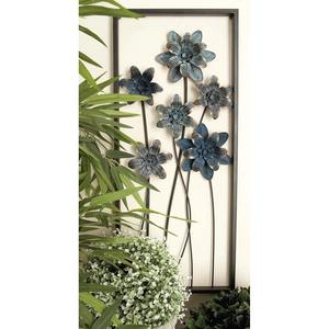 Blue Floral Wall <b>Decor</b> with Wooden Frame for <b>Bedroom</b> Living Room Hall Home Interior Wall Styling And Gifting Use From India - Product Image 4