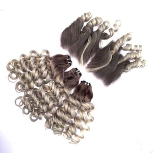 Paquetes de color hinchable Ombre de cabello crudo de alta calidad con frontal y paquetes para hacer pelucas - Product Image 4