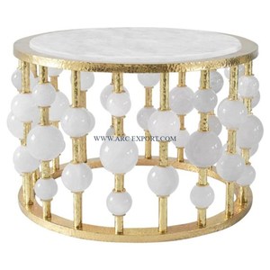 Plateau en acrylique, base en métal plaqué or, table décorative de luxe pour événements design unique et de qualité supérieure, table de meubles fantaisie merveilleux - Product Image 4