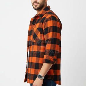 Chemises d'automne respirantes à séchage rapide, écologiques, personnalisables, de grande taille, entièrement doublées, en flanelle 100% coton, dernier design - Product Image 2