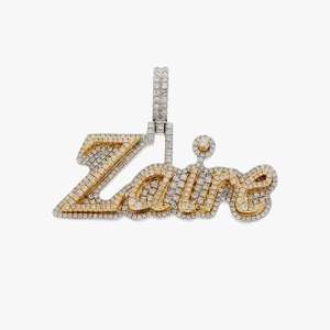 Colgante de Moissanita de Lujo con Nombre Zaire, Estilo Hip Hop, Chapado en Oro de 18 Quilates sobre Plata de Ley, Joyería Cristiana Personalizada - Product Image 1