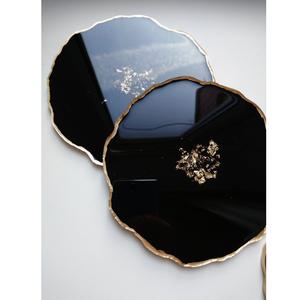 Juego de posavasos artesanales de epoxi para mesa de café, decoración del hogar, arte en epoxi, posavasos redondos para bebidas, para bar, cocina, regalo de inauguración de casa, estilo rústico - Product Image 4