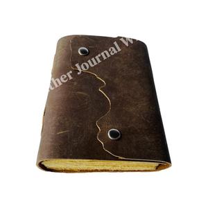 Journal en cuir véritable fait à la main dessin doux Vintage carnet vierge Pages de pont bouton tactile plus proche carnet de croquis de voyage personnalisé - Product Image 1