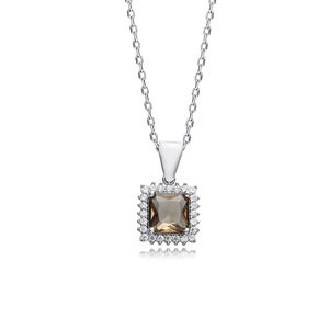 Coussin Coupe Sultanite CZ Halo Charme Collier 925 Sterling Silver Turc Bijoux Faits À La Main Couleur Changeante Gem En Gros Disponible - Product Image 3
