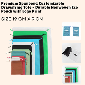 Premium Spunbond Customizable <b>Drawstring</b> Tote Durable Nonwoven Eco <b>Pouch</b> with Logo Print - Product Image 1