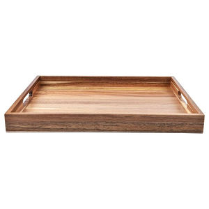 Plateau de service en bois haut de gamme plateau forme carrée pour les restaurants de cuisine décoration de mariage plateaux de service finis naturels - Product Image 5