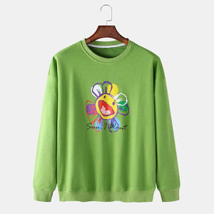 เสื้อสเวตเตอร์แบบสวมหัวสำหรับผู้ชายเสื้อสเวตเชิ้ตมีฮู้ดเสื้อจั๊มเปอร์ผ้าฝ้าย100% คอกลมสำหรับผู้ชายใส่สบายฤดูหนาว - Product Image 1