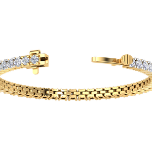 สร้อยข้อมือเทนนิสสำหรับผู้หญิง เพชรเลี้ยงในห้องปฏิบัติการ ทรงบริลเลียนต์ ชุบทอง 9K ได้รับการรับรองจาก IGI เครื่องประดับงานปาร์ตี้สุดอินเทรนด์ ความใสระดับ EF ราคาดีที่สุด - Product Image 4