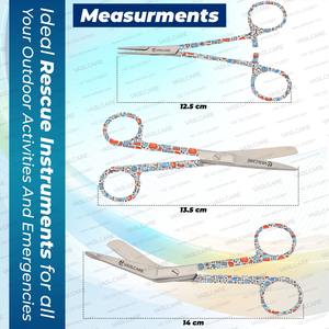 Juego de tijeras Vaslcare Premium, 3 uds., diseño elegante, fuente de alimentación Manual, fórceps hemostáticos de enfermería con mango impreso - Product Image 3