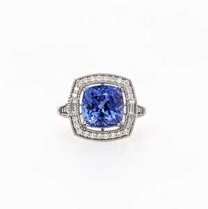 Bague élégante en pierre précieuse émeraude Or blanc 14 carats Solide Coupe coussin 8 mm Pierre de naissance de décembre Tendance Fête Mariage - Product Image 5