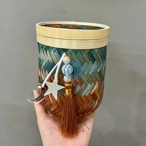 Wholesale Bamboo Rattan Gift <b>Box</b> for Ramadan and Gergean Handmade in Vietnam Decorative <b>Storage</b> Basket - Product Image 1