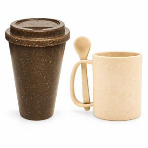 Juego de Tazas de Fibra de Coco y Bambú - Vajilla Reutilizable y Sostenible Hecha en Brasil - Product Image 1