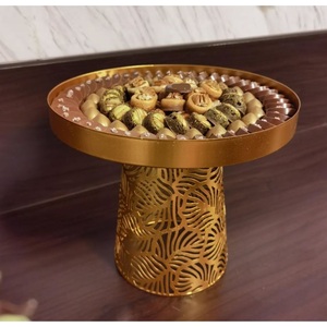 Plateau de service au chocolat en métal de la plus haute qualité Design classique collations Dessert plateau de service accessoires de décoration de Table à la maison - Product Image 5