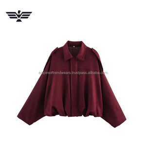 <b>Women</b> 2025 <b>Spring</b> New Fashion Suede Bomber Jacket with Lapel <b>Coat</b> Vintage Long Sleeve Female Outerwear - Product Image 6