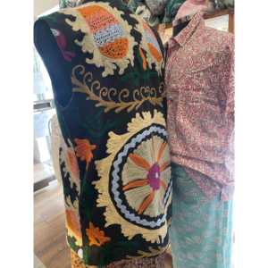 Chaqueta Nehru Vintage de Lujo para Hombre, Terciopelo Oscuro con Bordado Suzani, Cierre de Cremallera, Tallas XS a 6XL, Abrigo Vintage de Primavera - Product Image 1