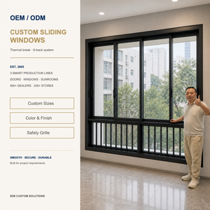 Finestra Scorrevole Moderna in Alluminio a Taglio Termico, Robusta, Impermeabile, Insonorizzata, con Doppio Vetro, <span class=keywords><strong>per</strong></span> Balcone Villa - Product Image 1