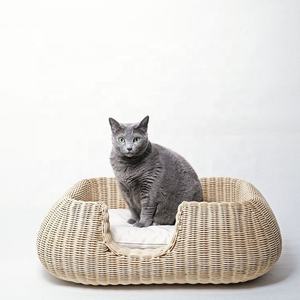 Cama para Mascotas de Ratán, Comercio de Vietnam, Venta al por Mayor de Camas para Mascotas de Ratán, Tejidas a Mano Naturales, Azules y Rosas, Transpirables, Compra Directa de Vietnam - Product Image 4