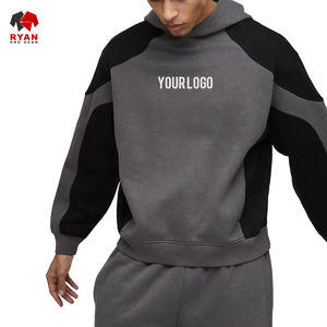 Sweat à capuche pull-over en polaire pour hommes avec logo sur le devant personnalisé Streetwear d'hiver respirant en polyester et coton mélangés OEM/ODM disponible - Product Image 5