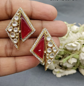 Boucles d'Oreilles Moissanite Mehandi d'inspiration ethnique avec une touche d'art traditionnel Idéal pour les fêtes et les cadeaux de l'Inde - Product Image 4