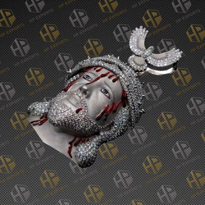 จี้พระเยซูที่มีเลือดไหลพร้อมนกประกันตัวสร้อยคอศาสนาฮิปฮอป925เงินสเตอร์ลิงทอง10K เพชรโมอิสซาไนต์ห้องปฏิบัติการออกแบบได้ตามต้องการ - Product Image 4