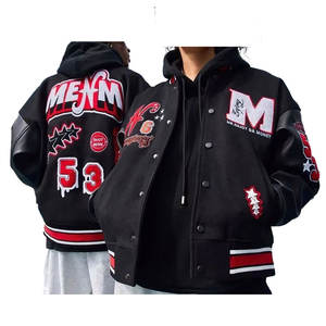 Chaqueta Universitaria de Invierno Personalizada, Transpirable, Reversible y Ecológica, Mezcla de Lana, Mangas de Cuero, Alta Calidad, para Mujer - Product Image 6