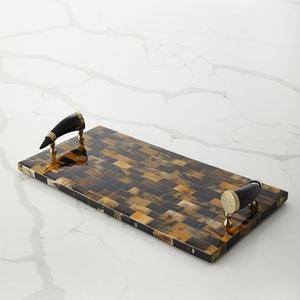 Super Enterprises Bandejas de servicio de cuerno hechas a mano Bandeja decorativa de cuerno de búfalo Arte y coleccionables Bandeja de servicio para el hogar - Product Image 6