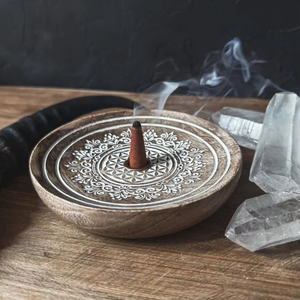 Porte-encens en bois indien fait à la main de qualité supérieure, durable, attrape-cendres pour la pratique religieuse, spirituelle, la méditation zen, le yoga, la salle - Product Image 1