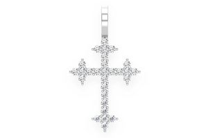 Diamant naturel certifié GIA 14K or massif Hip Hop glacé fabriqué à la main trois points Criss Cross tendance nouveautés pendentif - Product Image 2